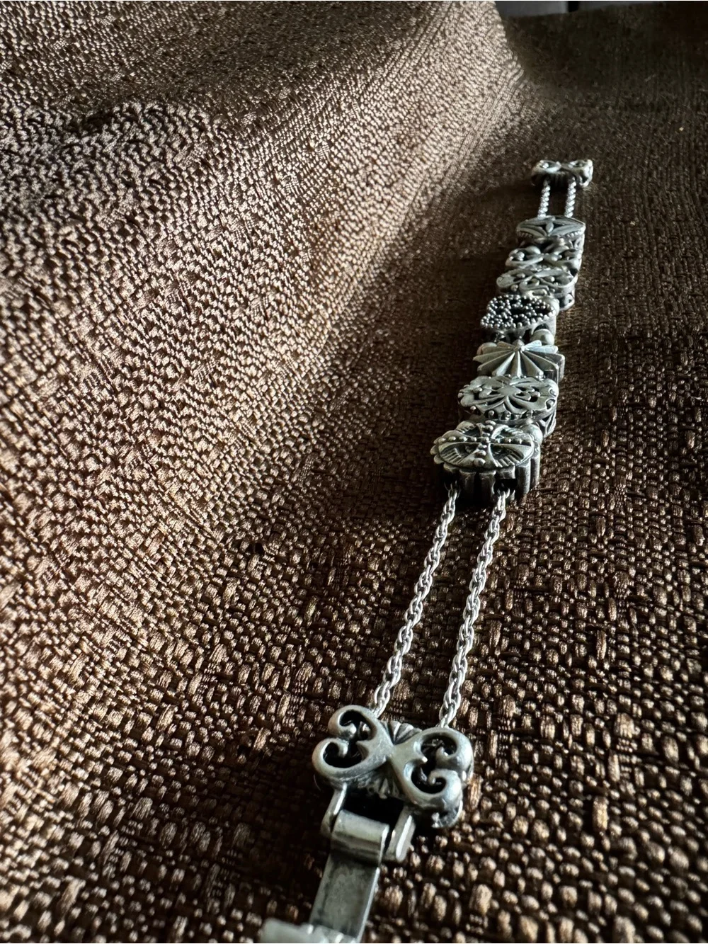 Silver Tone Decorative Charm Bracelet